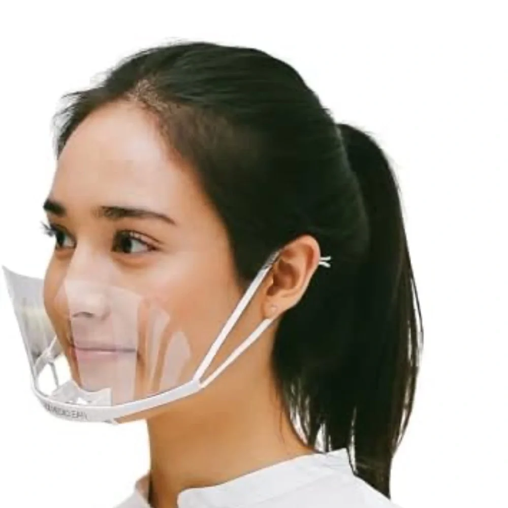 Anti-Fog Transparent Face Shield SG4 Open Mask medical /beauty/Food Handler x2
